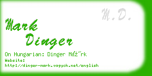 mark dinger business card